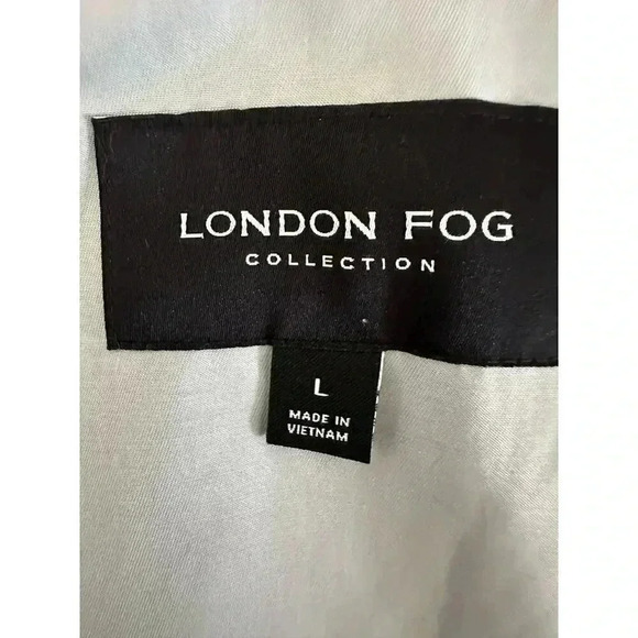 London Fog Women’s Light Gray Single-Breasted Hooded Raincoat Size L - Picture 6 of 10